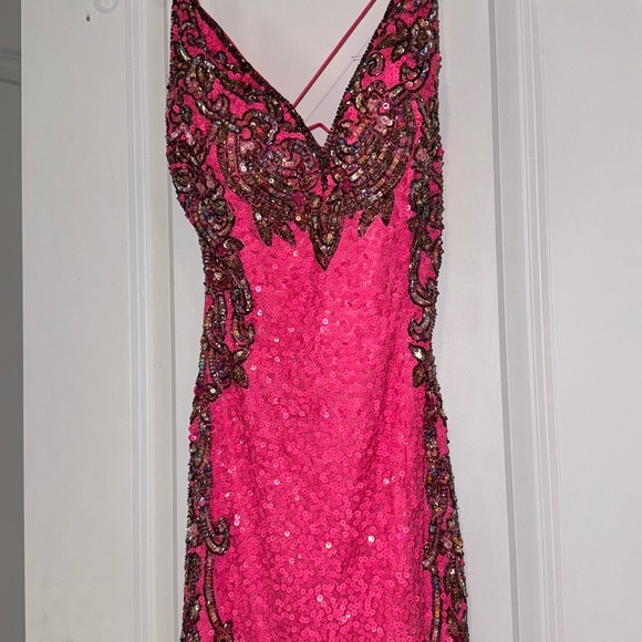 Primavera size 0 pink sequined dress for prom. Perfect condition, worn once. - Picture 6 of 12